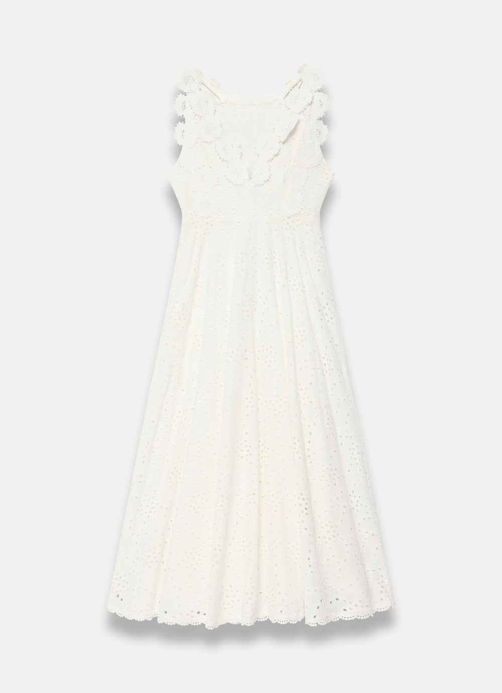 chinese dress ladies Broderie Anglaise White Cotton Shirtdress Mini Dress main image 1