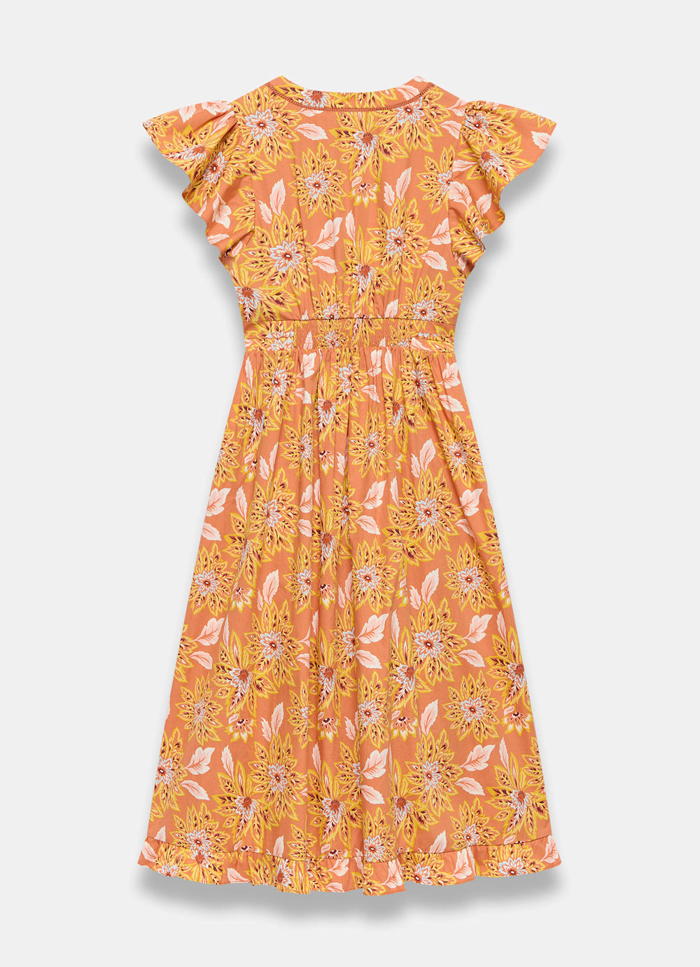 Orange Floral Print Cotton Midi Dress Mint Velvet Orange Floral Print Cotton Midi Dress Mint Velvet