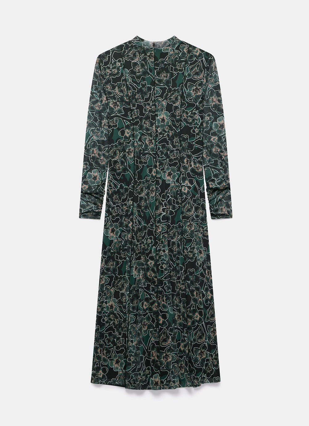 green floral maxi dress uk Delphia Green Floral Print High-Neck Maxi Dress – Club L London main image 0