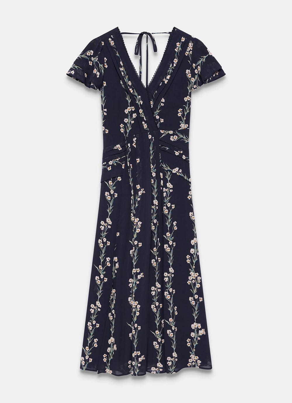 Navy Floral Print Midi Dress Mint Velvet Navy Floral Print Midi Dress Mint Velvet