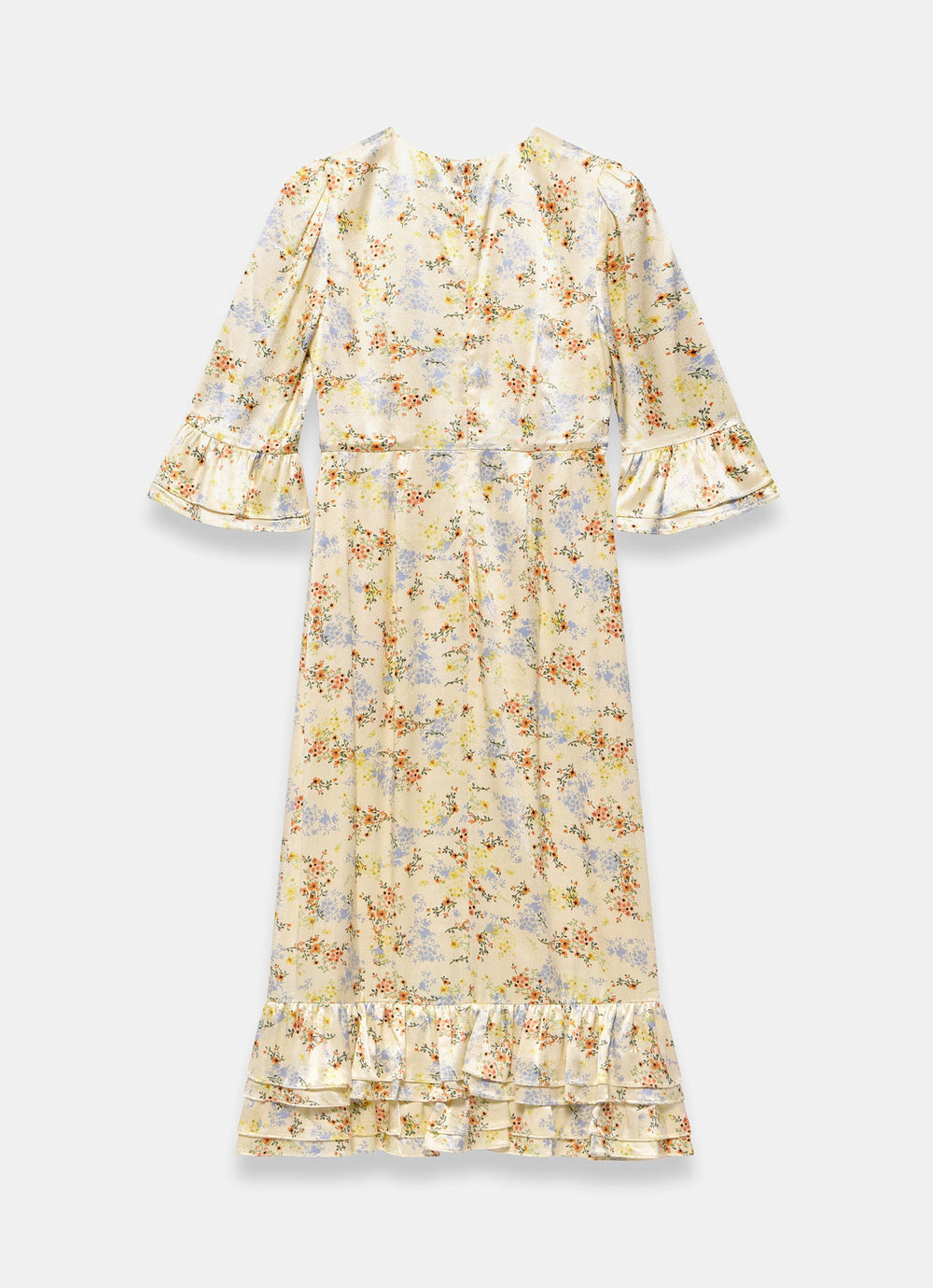knee length dresses for ladies Nellie Midi Dress Floral | Yellow | Womens main image 1