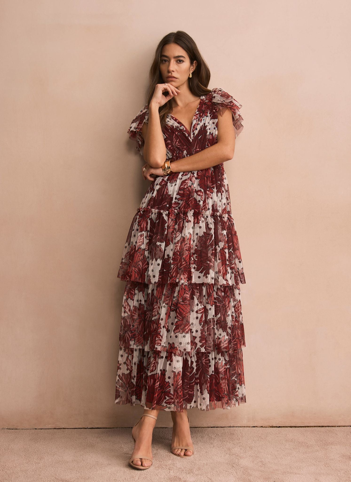 meeth スイートテンプ オードパルファン 28ml Burgundy Floral Print Tulle Maxi Dress – Mint Velvet