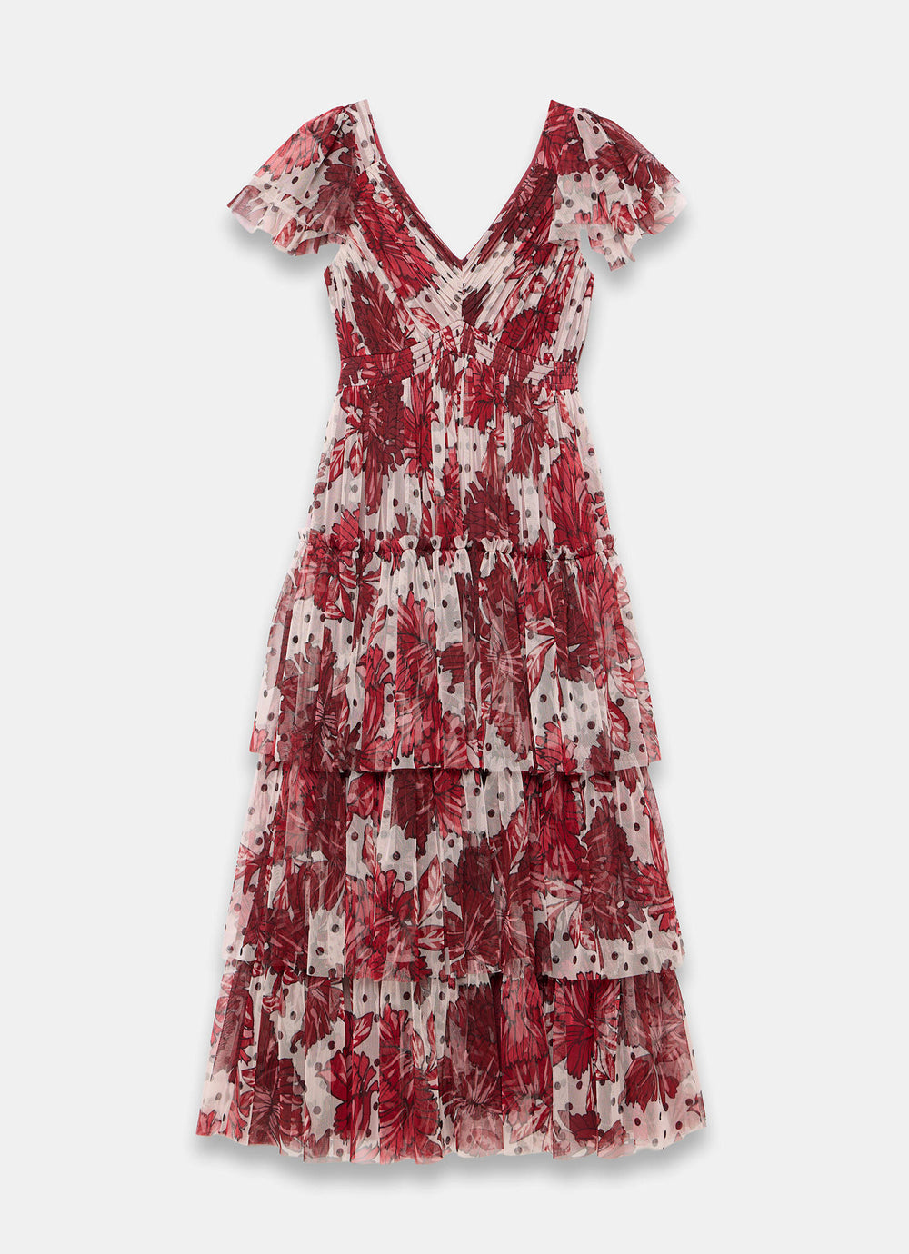 Burgundy Floral Print Tulle Maxi Dress Mint Velvet Burgundy Floral Print Tulle Maxi Dress Mint Velvet