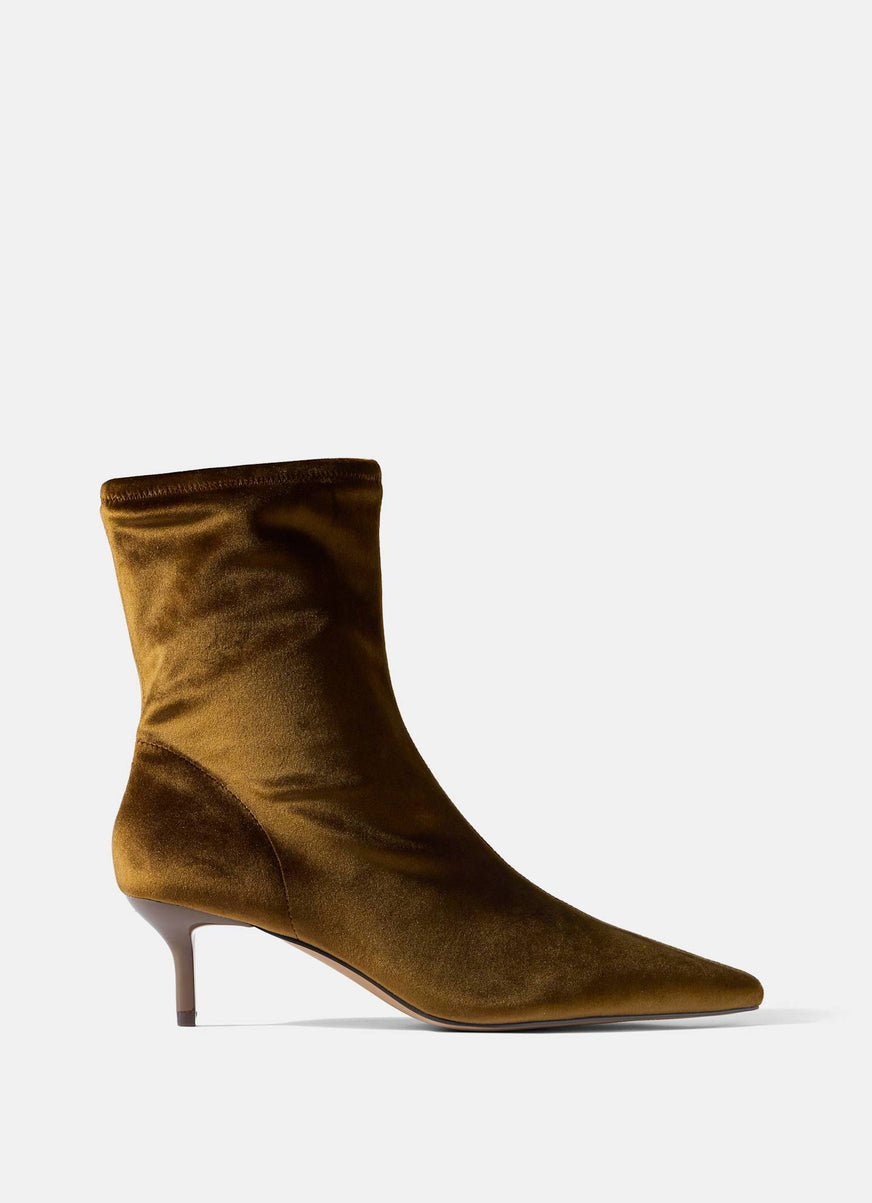 Frankie Brown Velvet Ankle Boots – Mint Velvet
