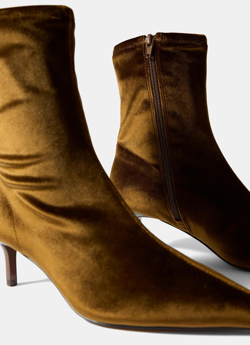 Frankie Brown Velvet Ankle Boots