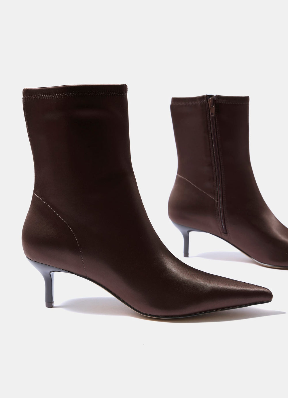 Frankie Burgundy Satin Ankle Boots