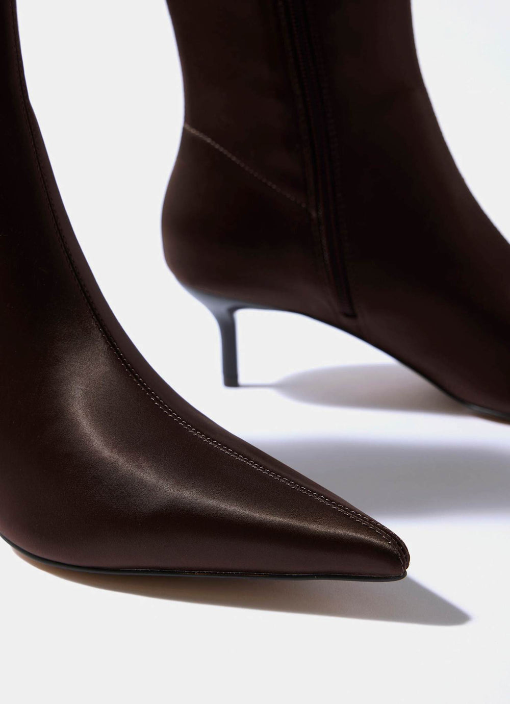 Frankie Burgundy Satin Ankle Boots