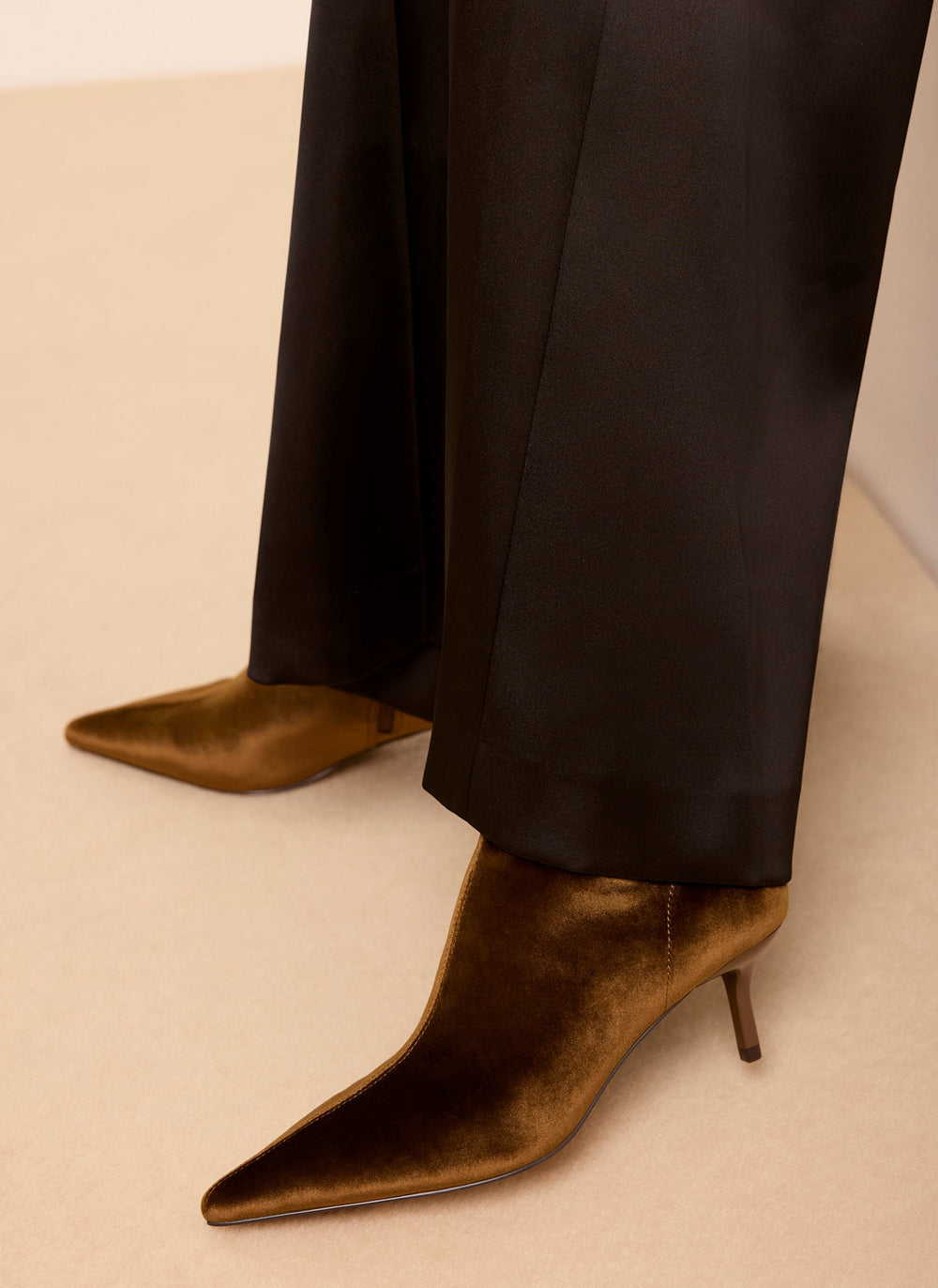 Frankie Brown Velvet Ankle Boots