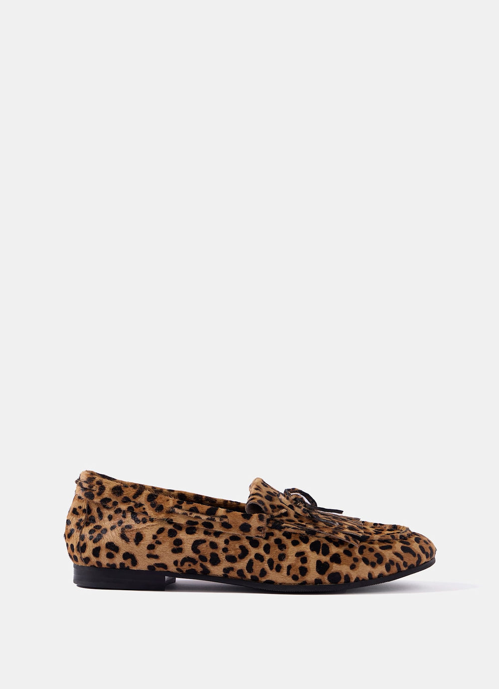 Gaia Leopard Print Textured Loafers