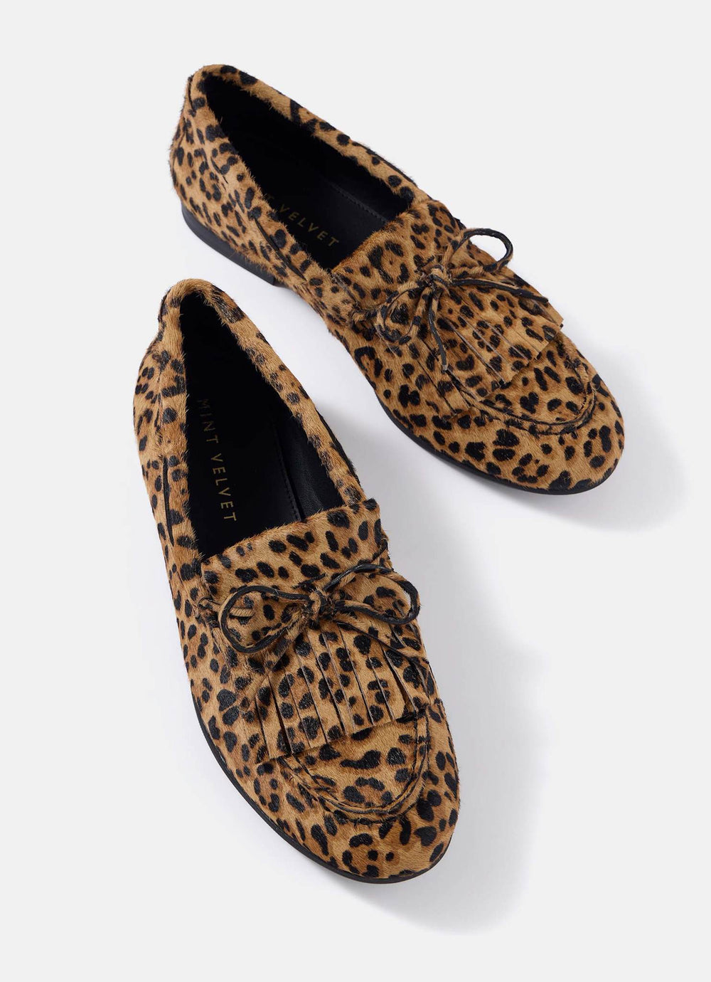 Gaia Leopard Print Textured Loafers