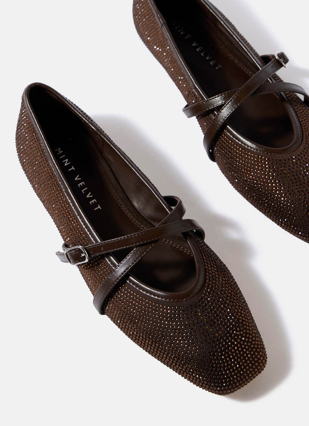 Brown Sparkle Ballet Flats