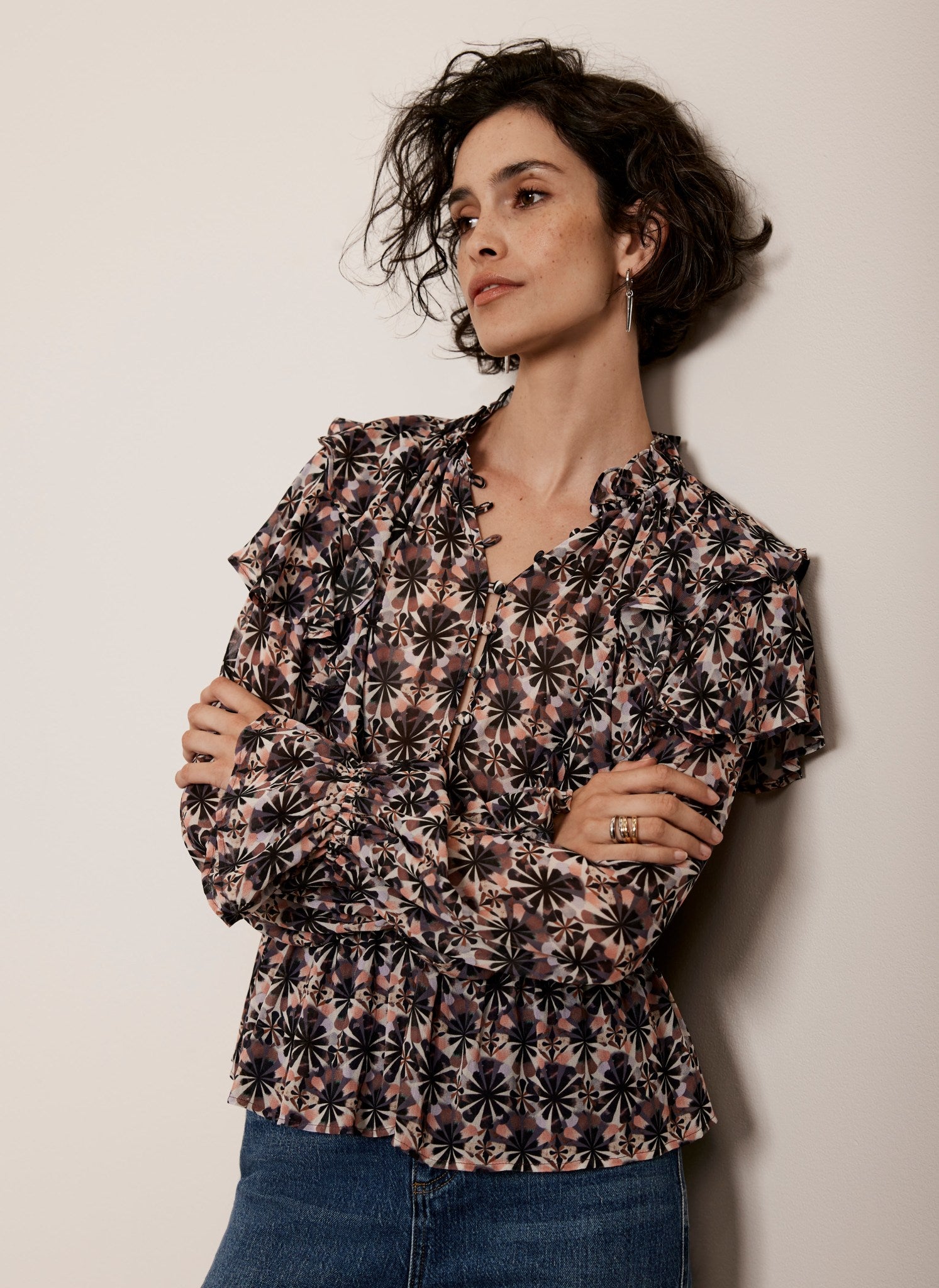mint velvet lucy print blouse