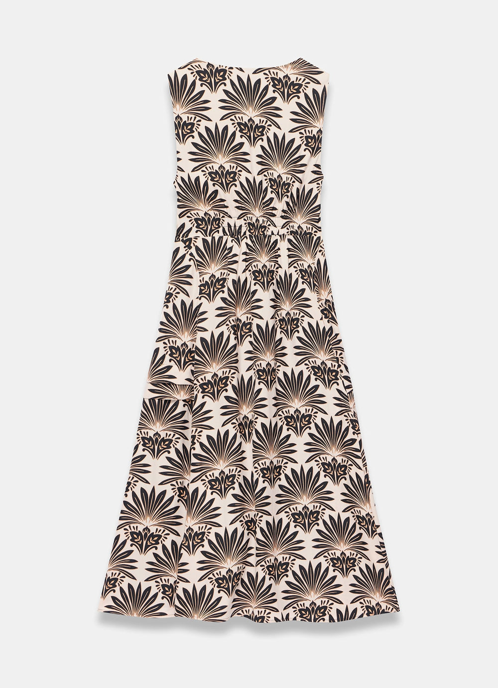 mint velvet cream geometric print ruffle midi dress Mint Velvet Women's Geo Print Ruffle Midi Dress