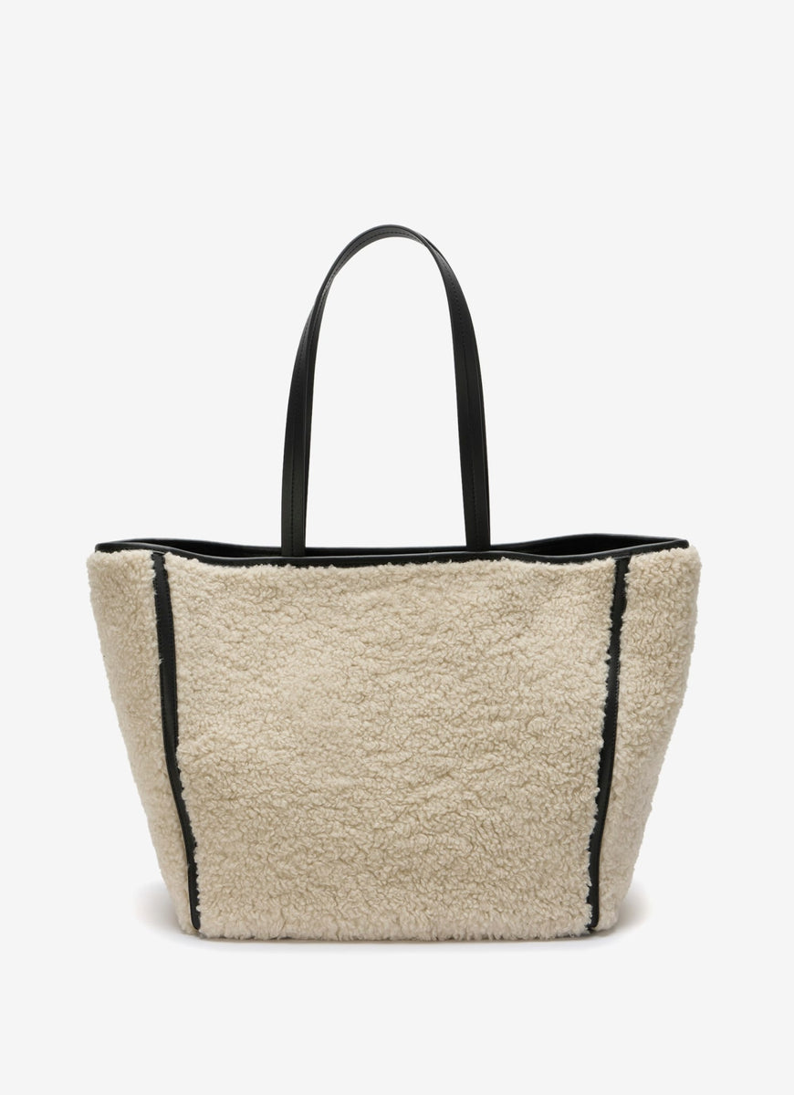Cream Leather Borg Tote Bag – Mint Velvet