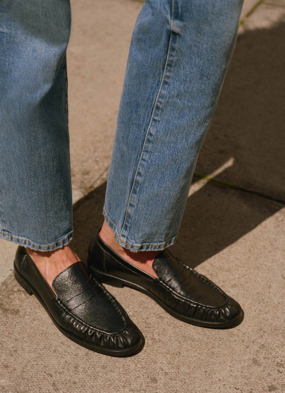 Gigi Black Leather Loafers