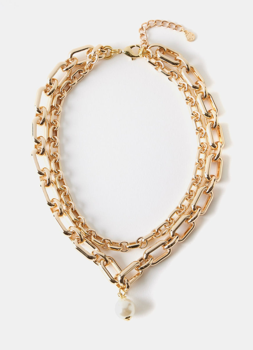 Gold Tone Layered Necklace Mint Velvet