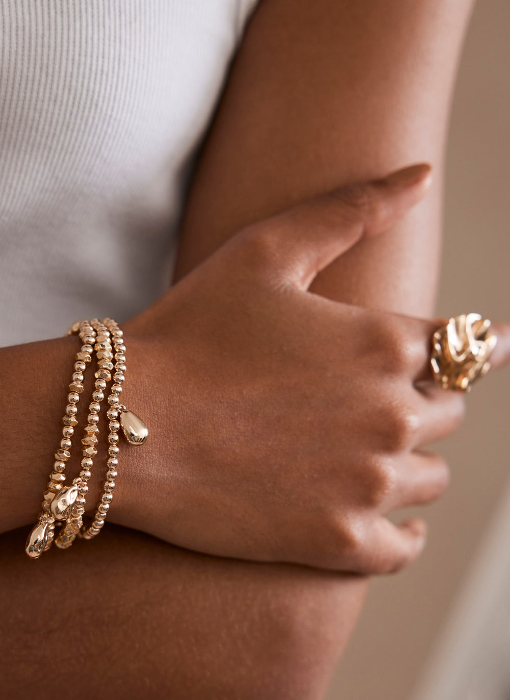 Gold Tone Friendship Bracelet Set