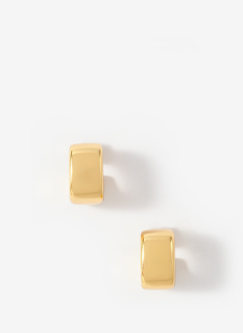 Gold Tone Mini Rounded Square Hoop Earrings