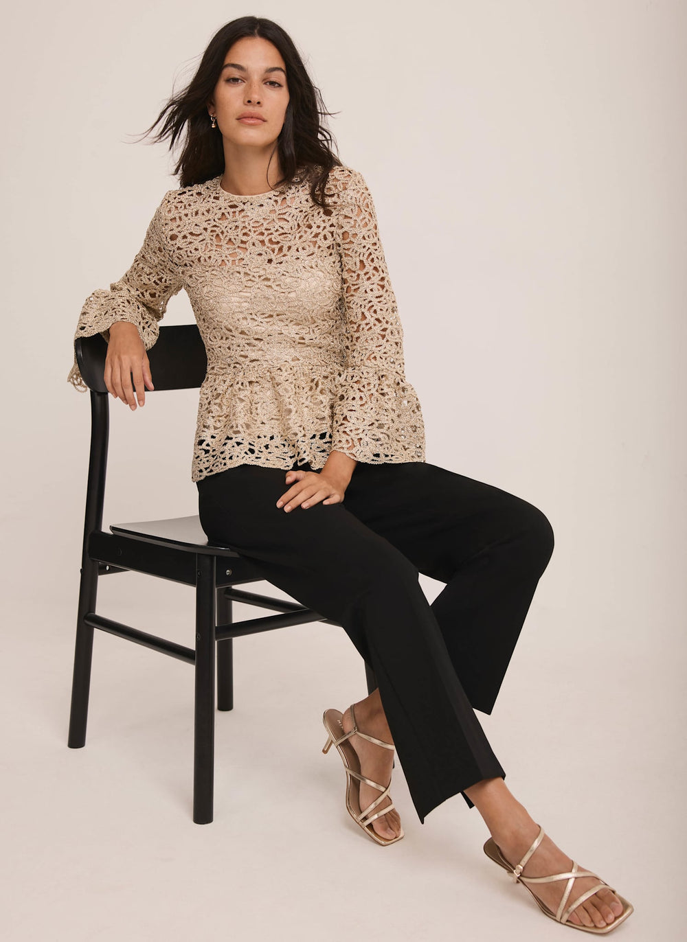 Gold Metallic Lace Top