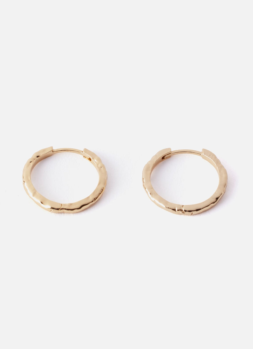 Gold Plated Rustic Hoops â Mint Velvet