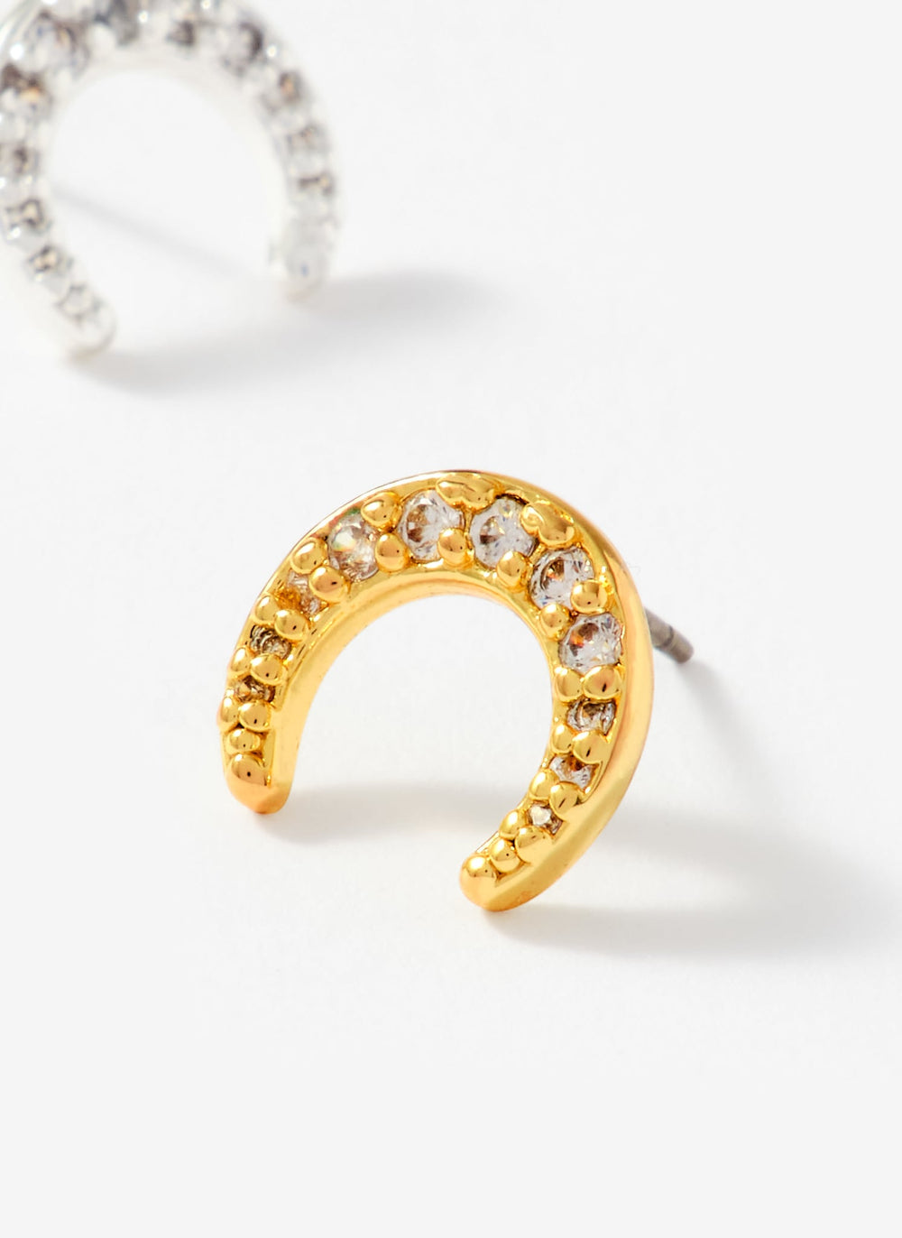 Gold Plated Moon Studs