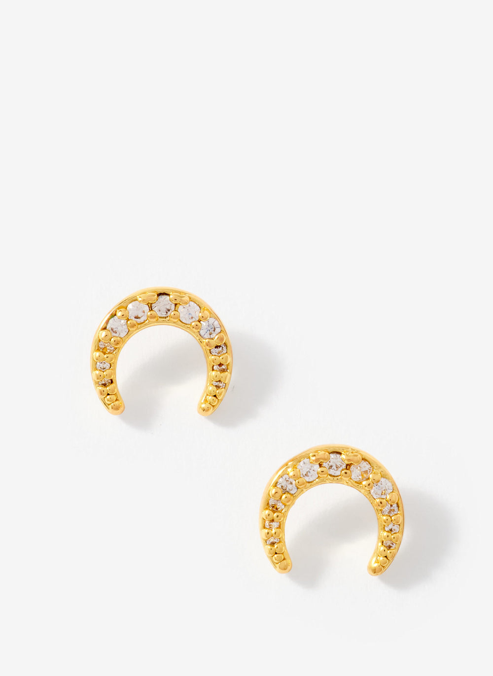 Gold Plated Moon Studs