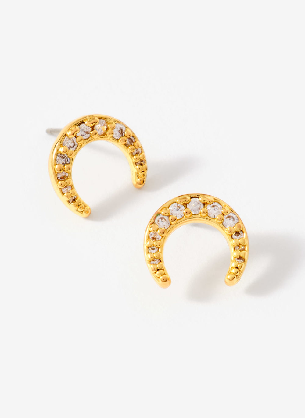 Gold Plated Moon Studs