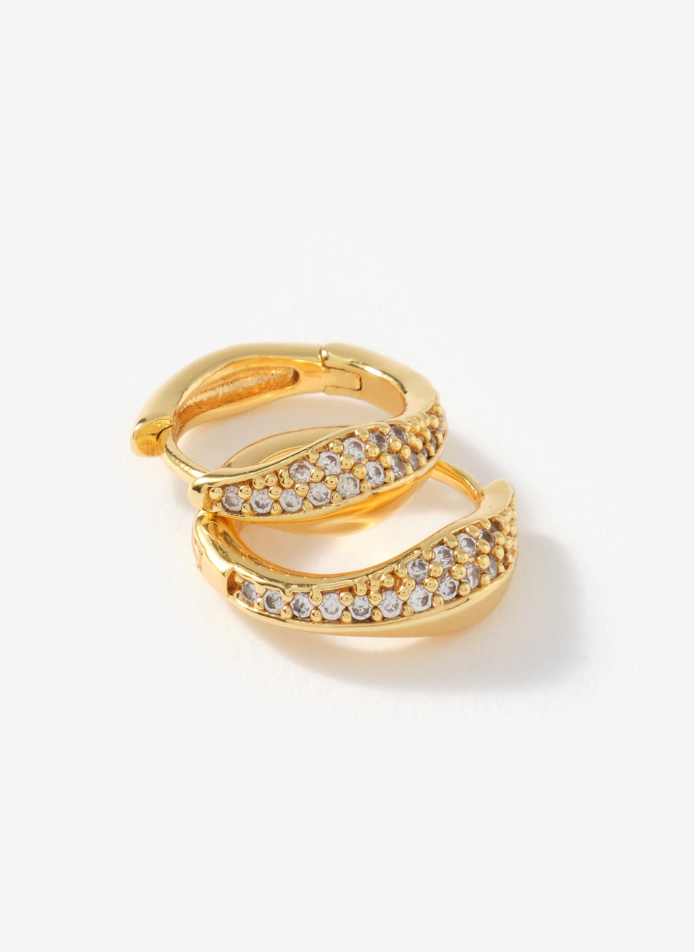 Gold Plated Pave Hoops