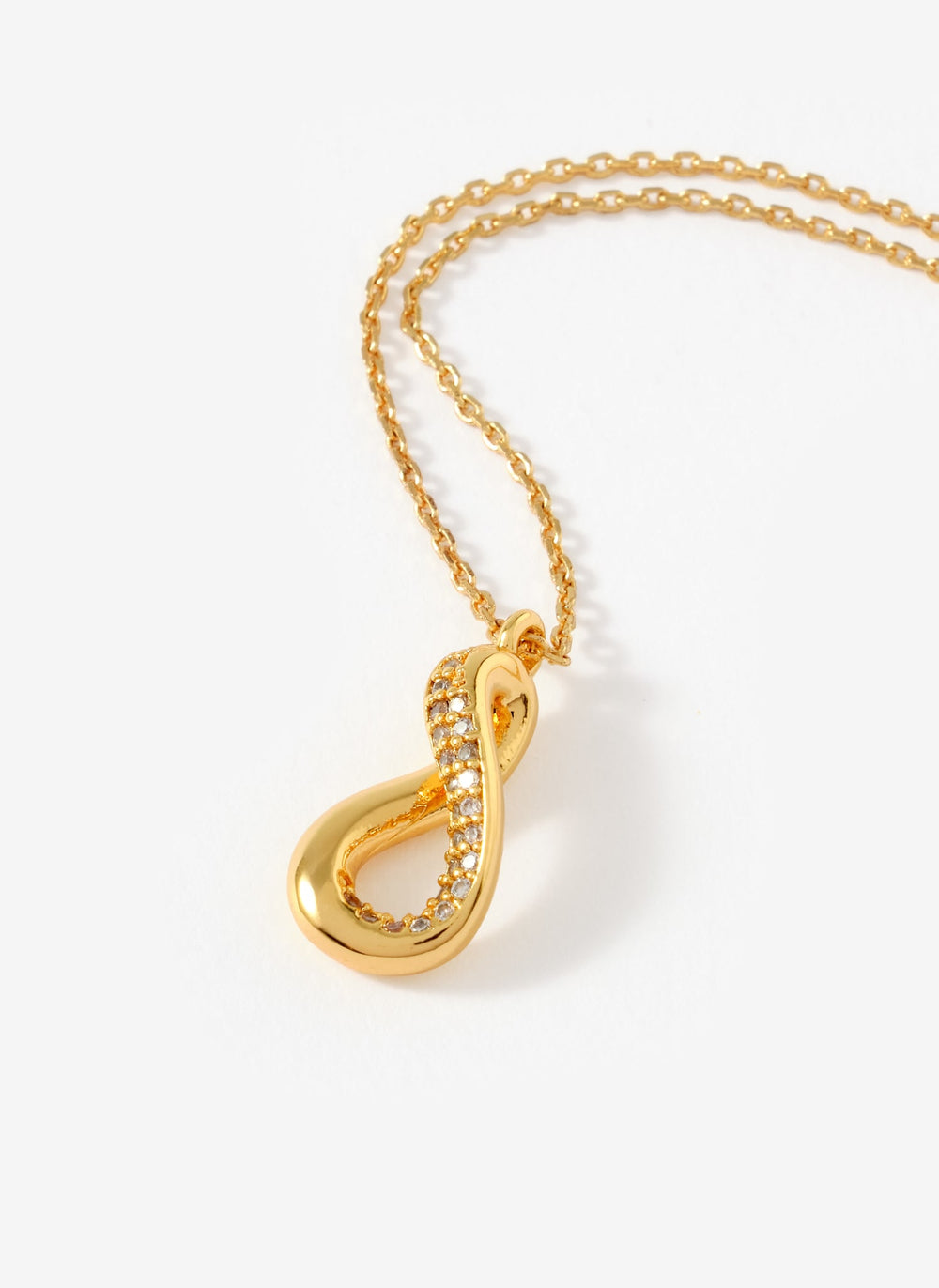 Gold Plated Pave Wave Necklace