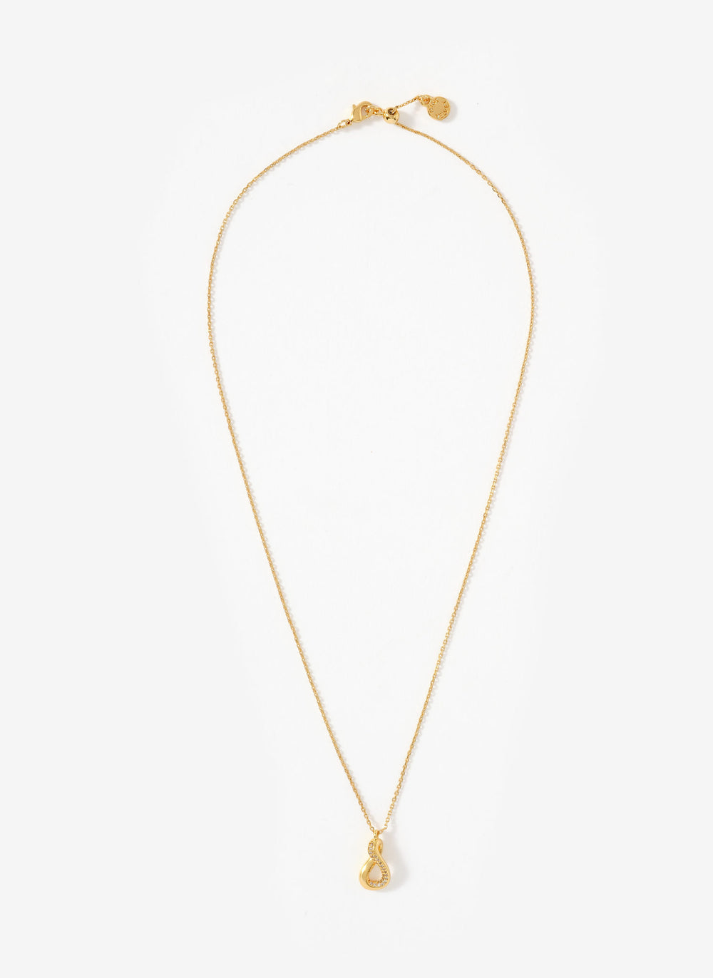 Gold Plated Pave Wave Necklace