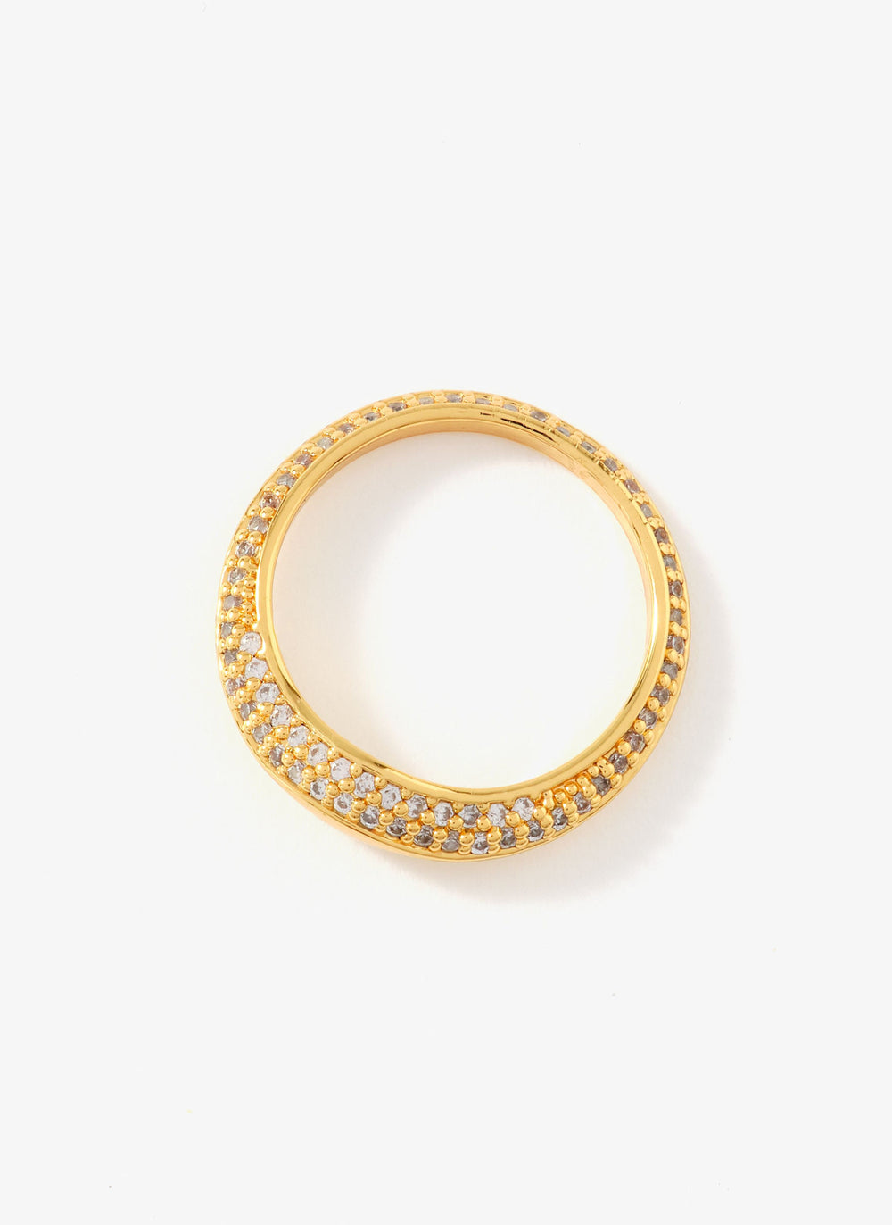 Gold Plated Pave Wave Ring