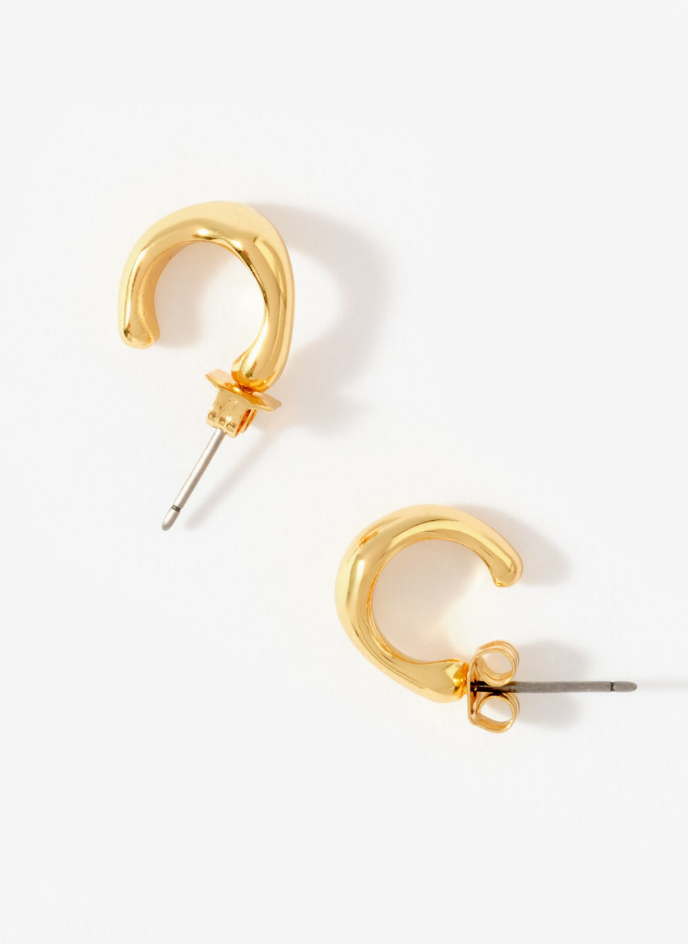 Gold Plated Wave Mini Hoops