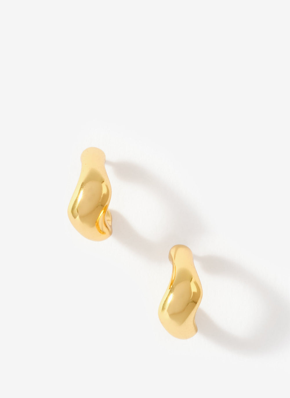 Gold Plated Wave Mini Hoops