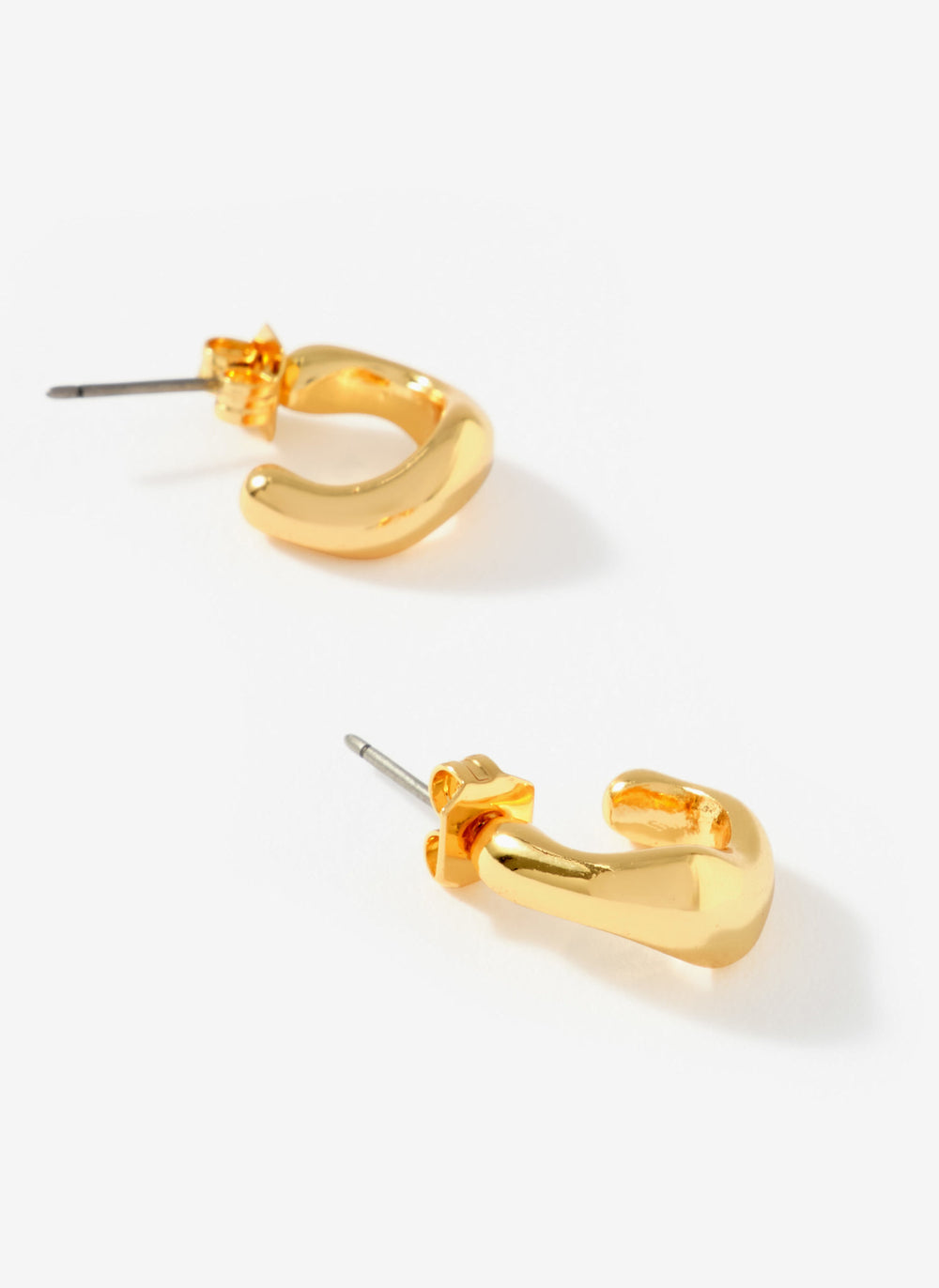 Gold Plated Wave Mini Hoops