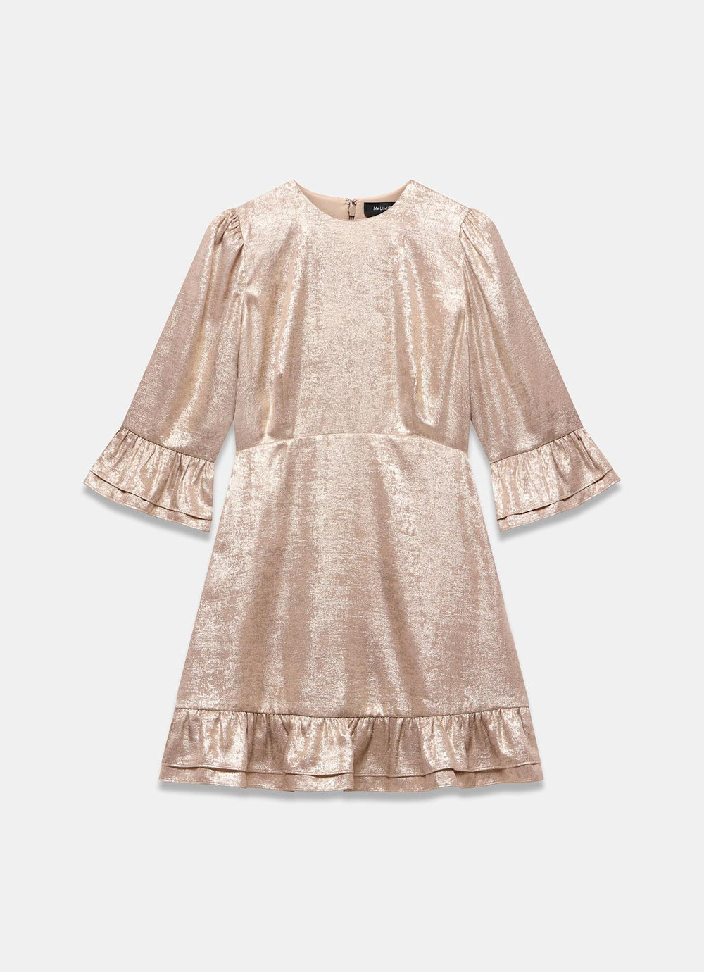 gold velvet mini dress Metallic Ruffle – Mint collection: new in