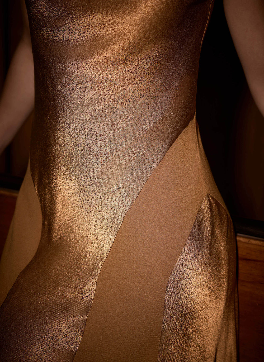 Gold Satin Maxi Dress