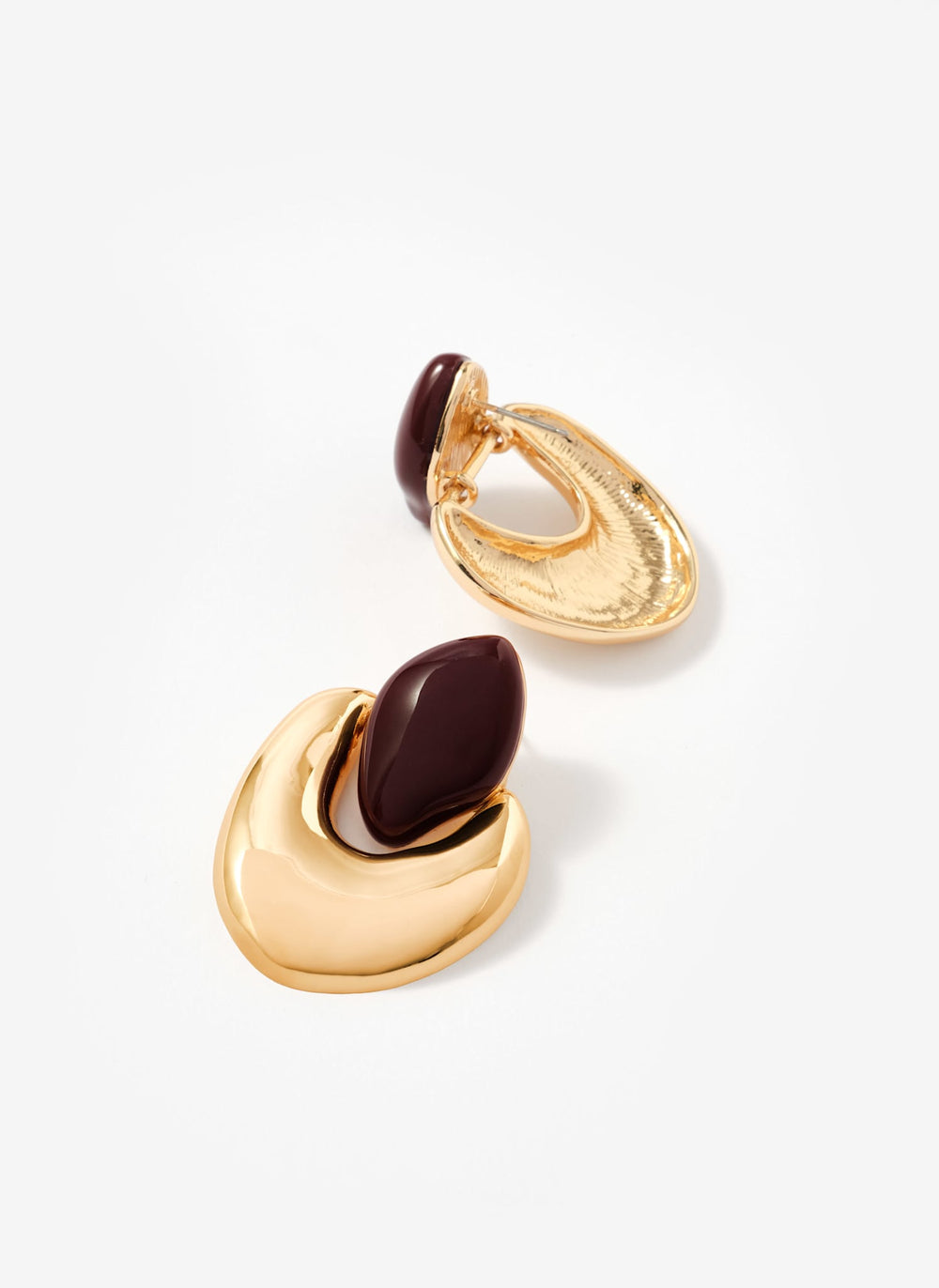 Gold Tone Stone Detail Earrings