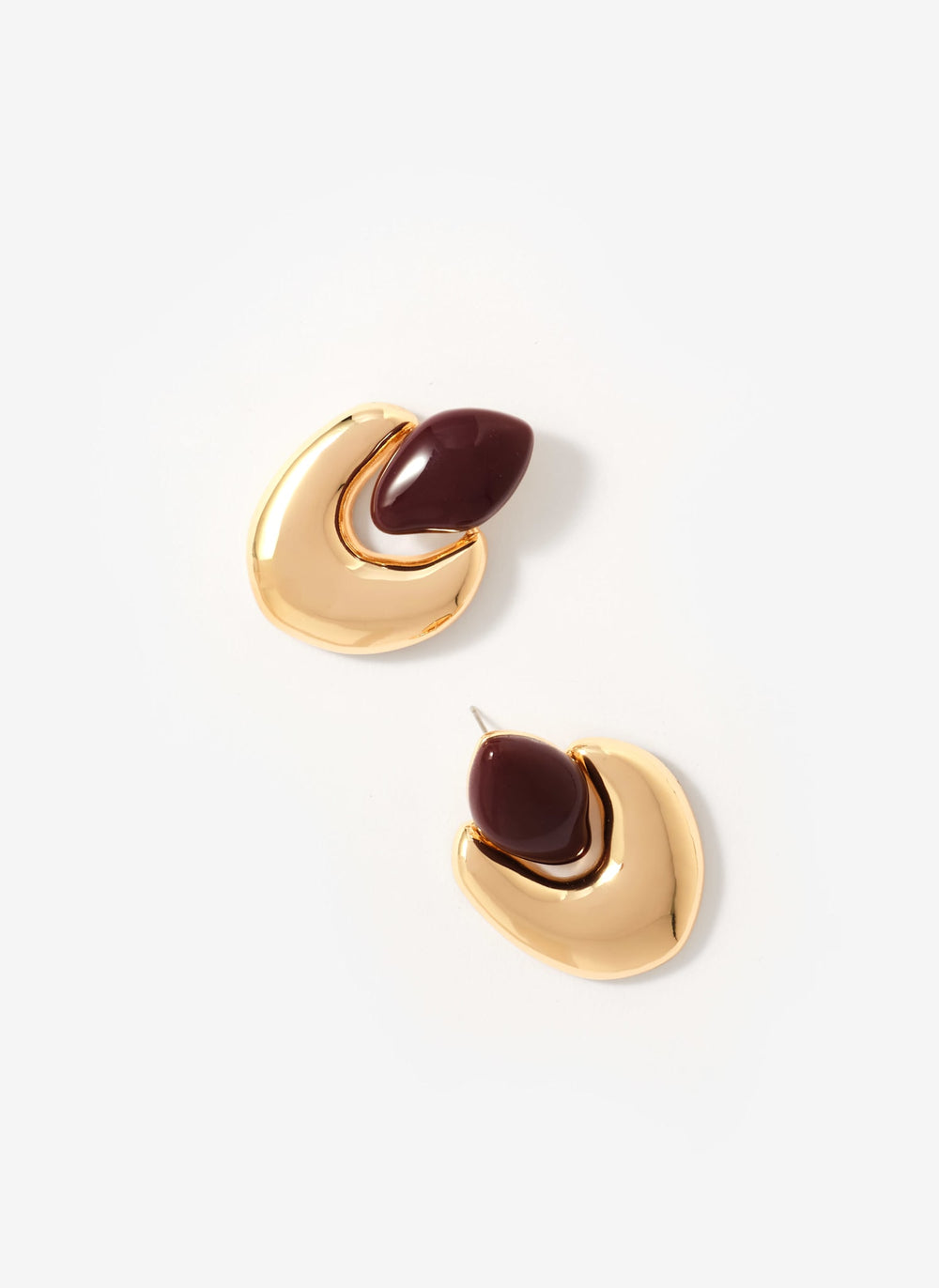 Gold Tone Stone Detail Earrings