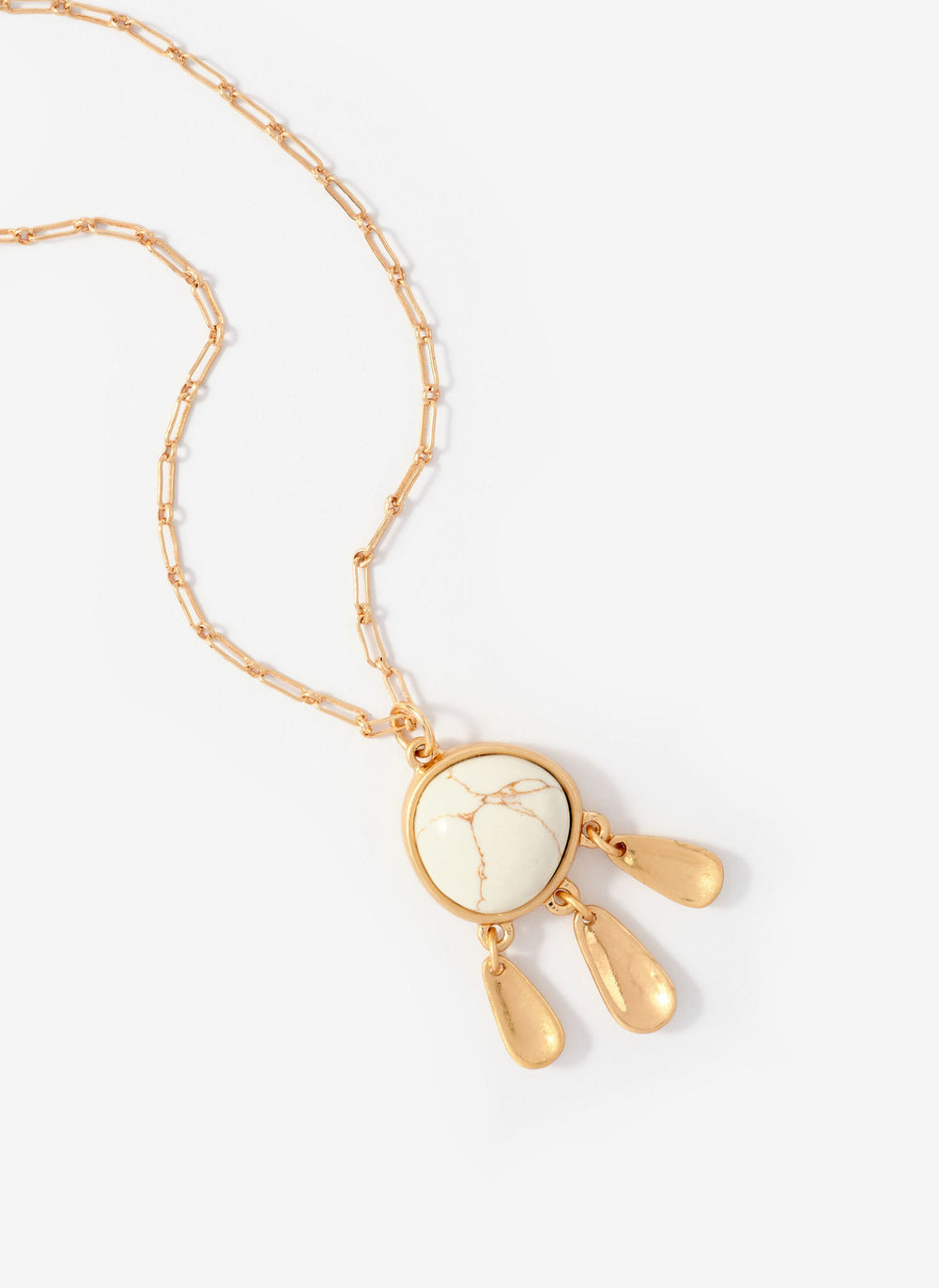 Gold Tone Drop Pendant Necklace