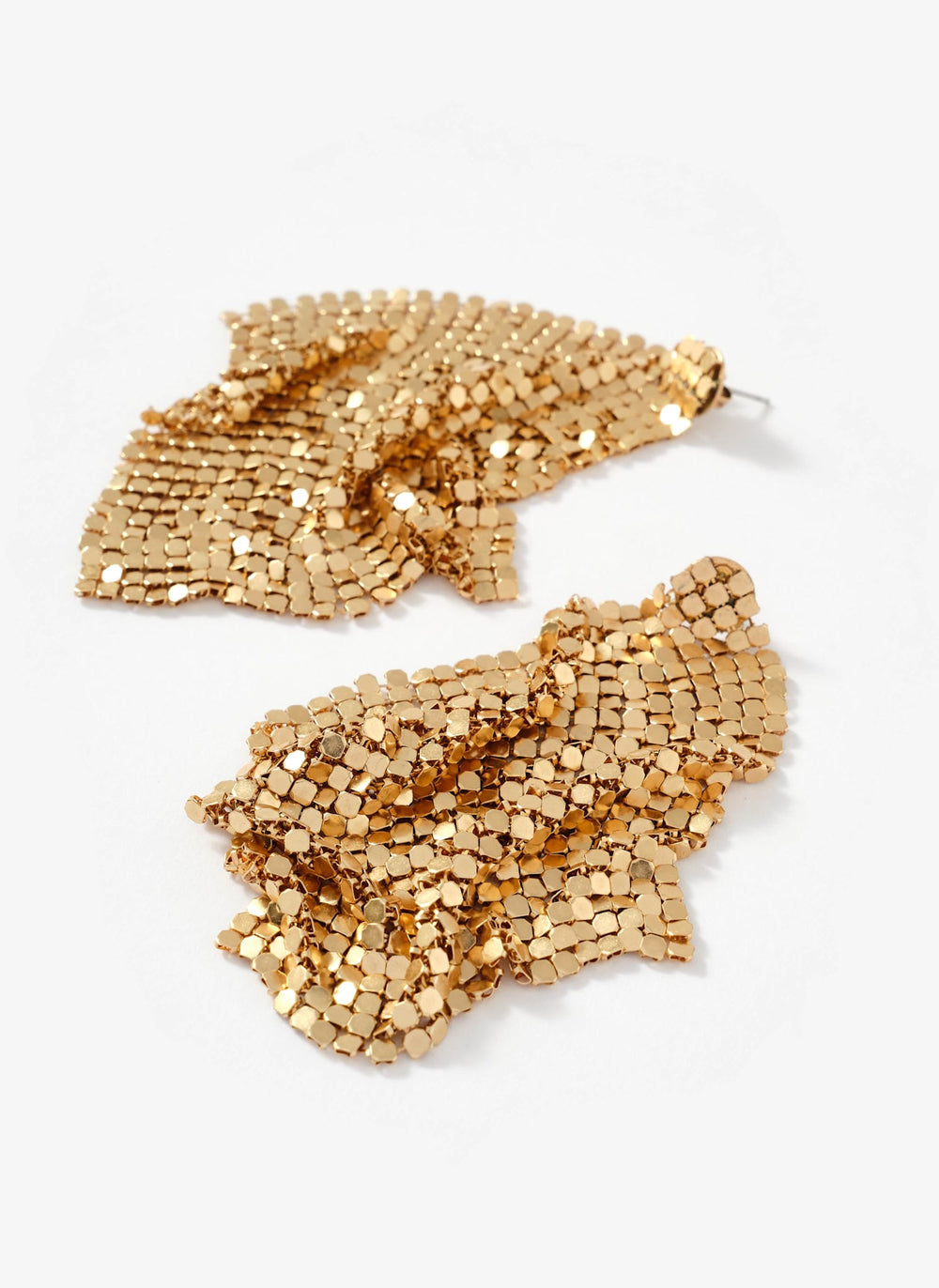 Gold Tone Chainmail Drop Earrings