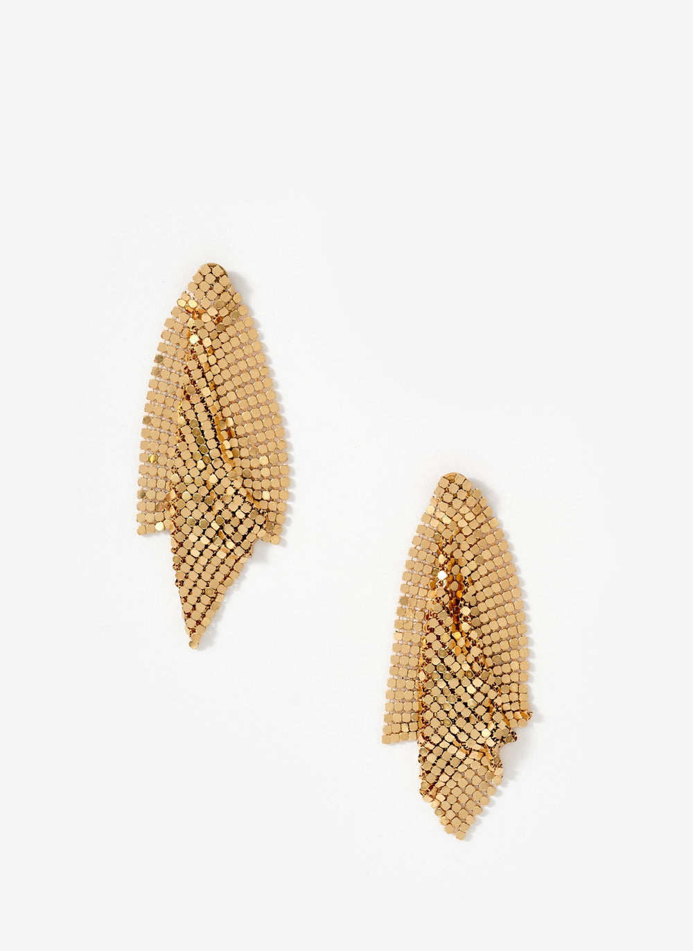 Gold Tone Chainmail Drop Earrings
