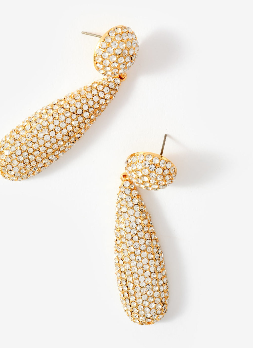 Gold Tone Crystal Drop Earrings