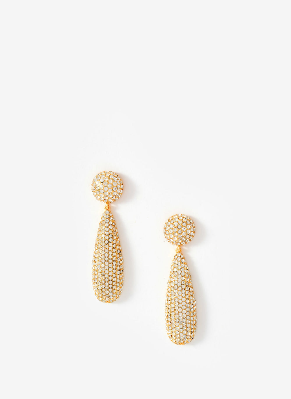 Gold Tone Crystal Drop Earrings