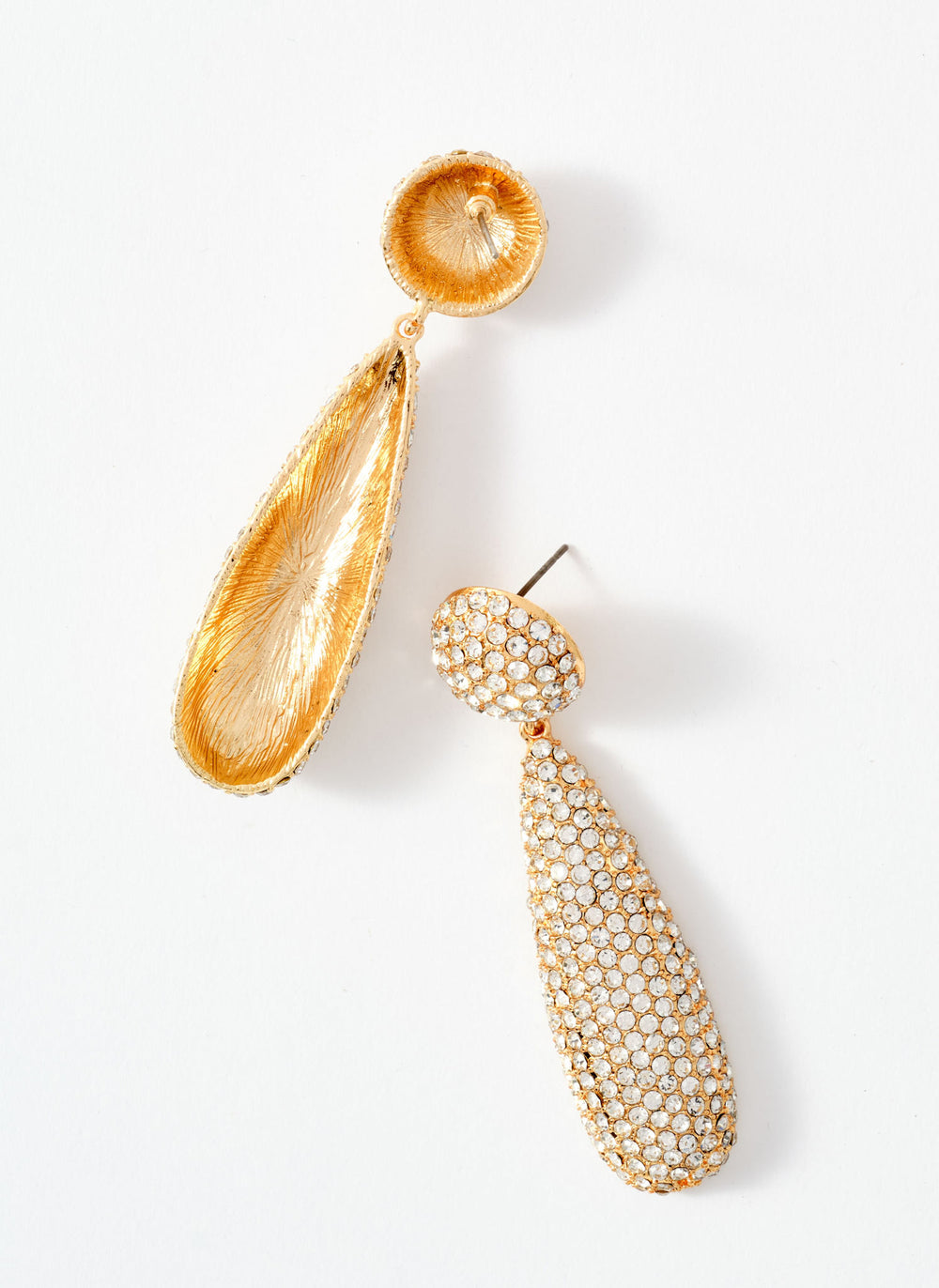 Gold Tone Crystal Drop Earrings