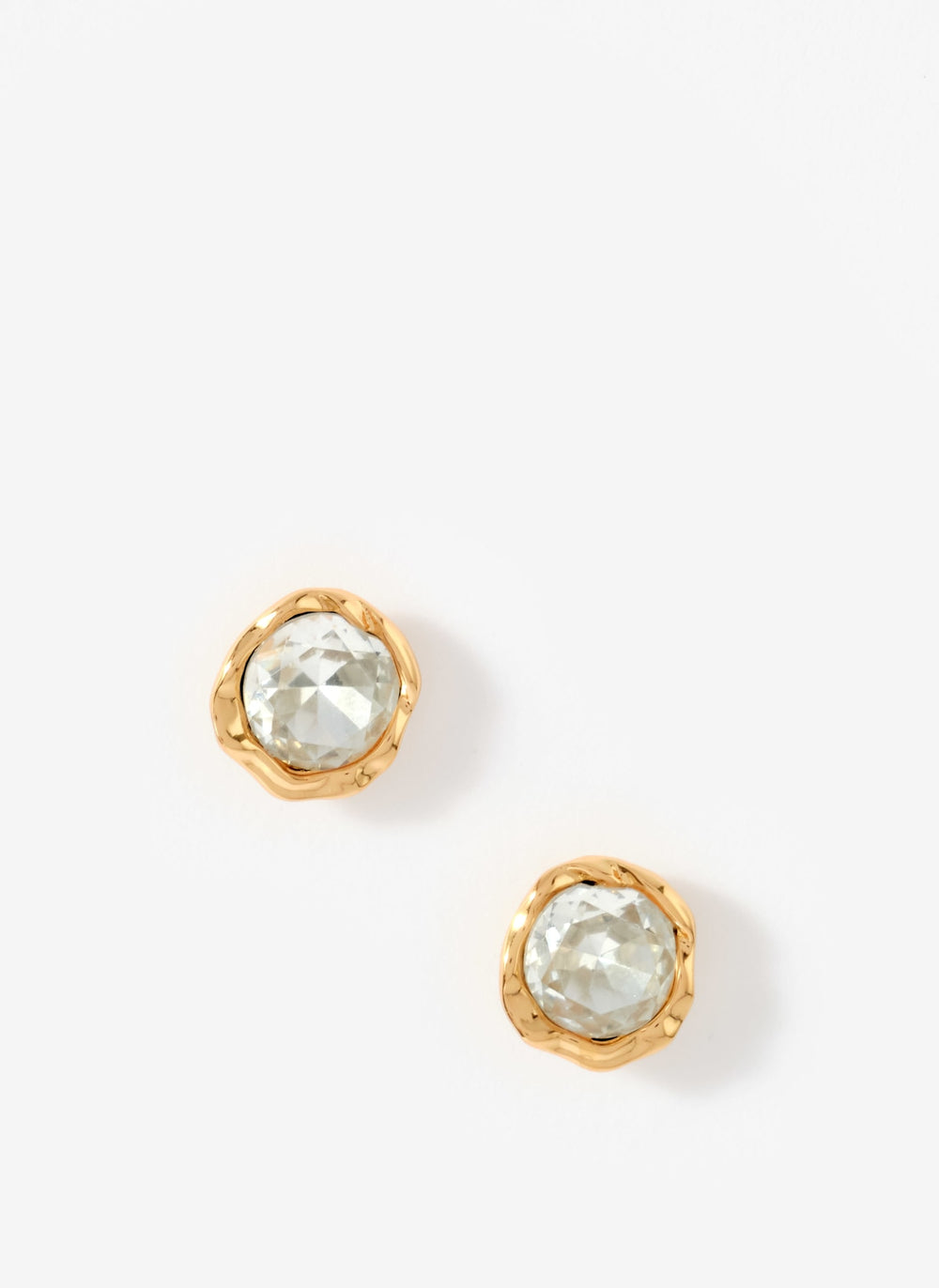 Gold Tone Statement Crystal Stud Earrings