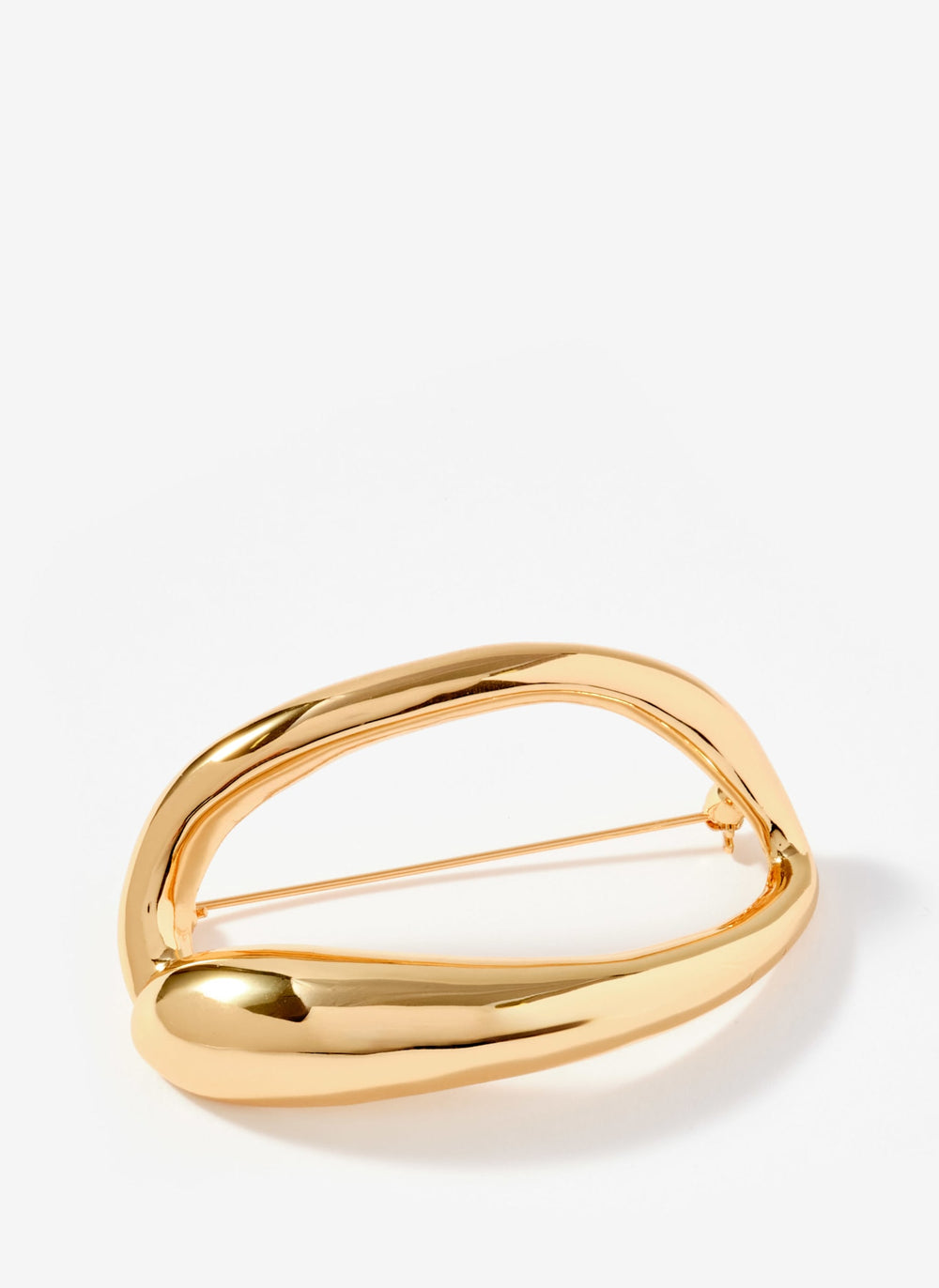 Gold Tone Open Curved Brooch