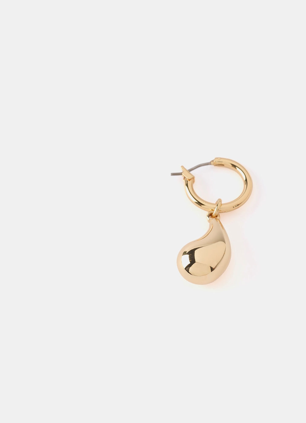 Gold Tone Drop Hoop Earrings