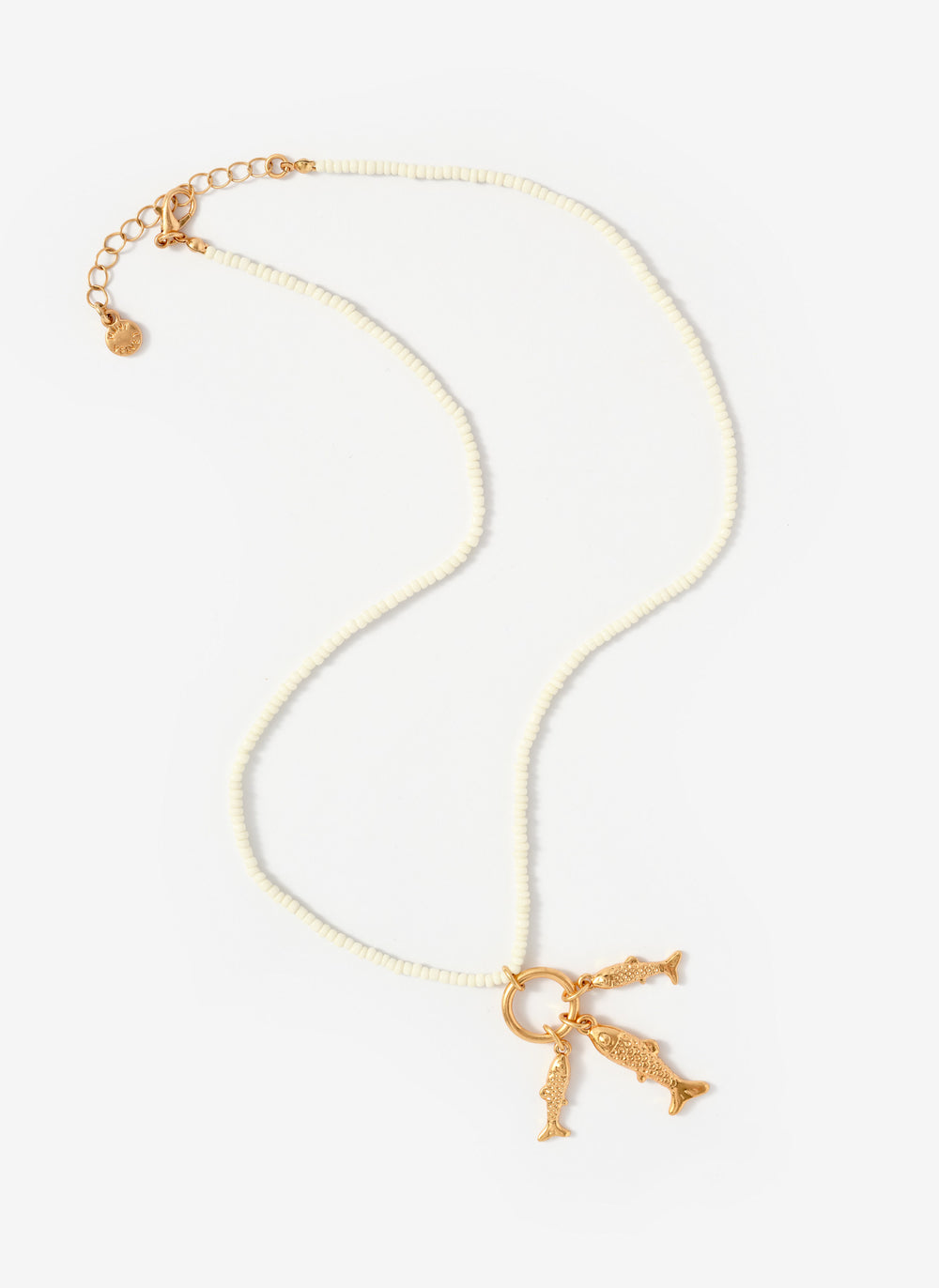 Gold Tone Fish Charm Necklace