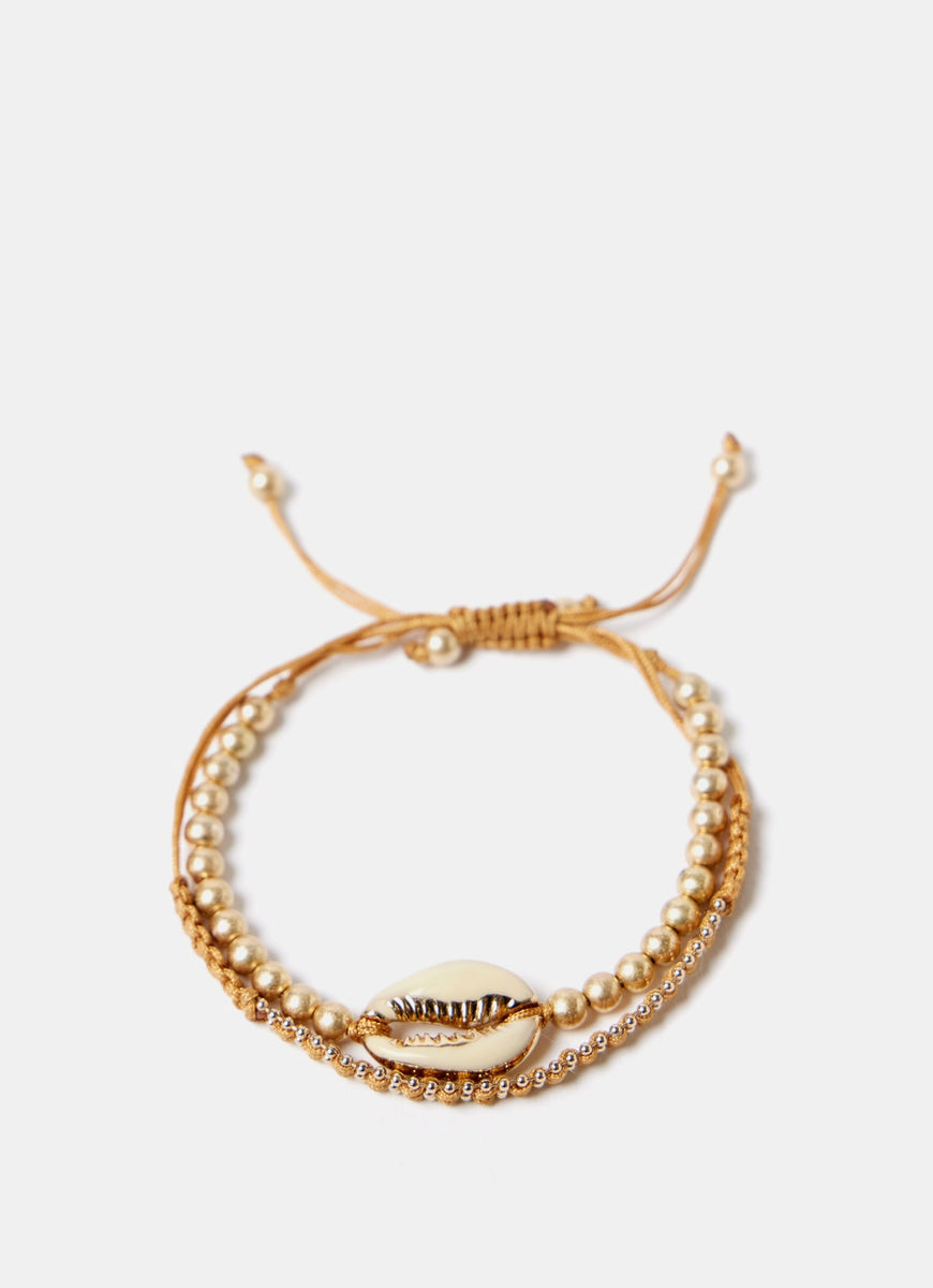 Gold Tone Friendship Bracelet Mint Velvet