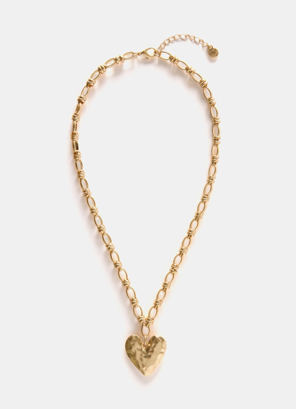 Gold Tone Heart Chain Necklace